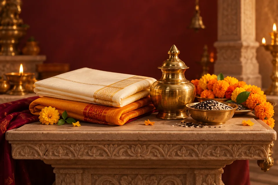 Shani Oil, Cloth & Sesame Offering